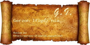 Gerzon Ifigénia névjegykártya